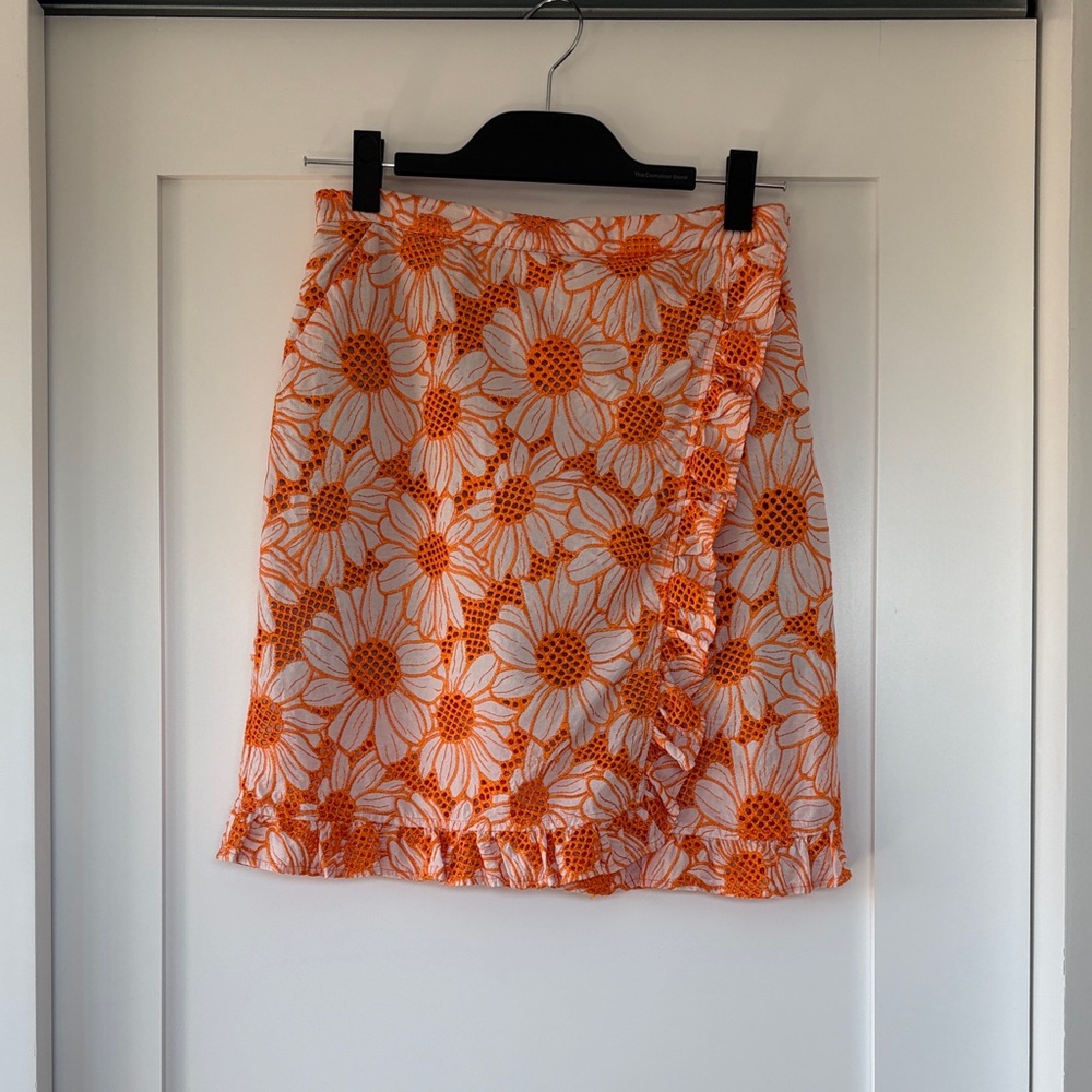 Orange Floral Women's Skirt